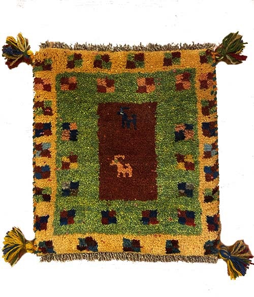 Tappeto moderno persiano fatto a mano gabbe colorato 38x41cm
